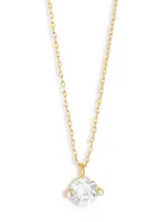kate spade Jewelry - kate spade Gold-Tone Solitaire CZ Pendant Necklace